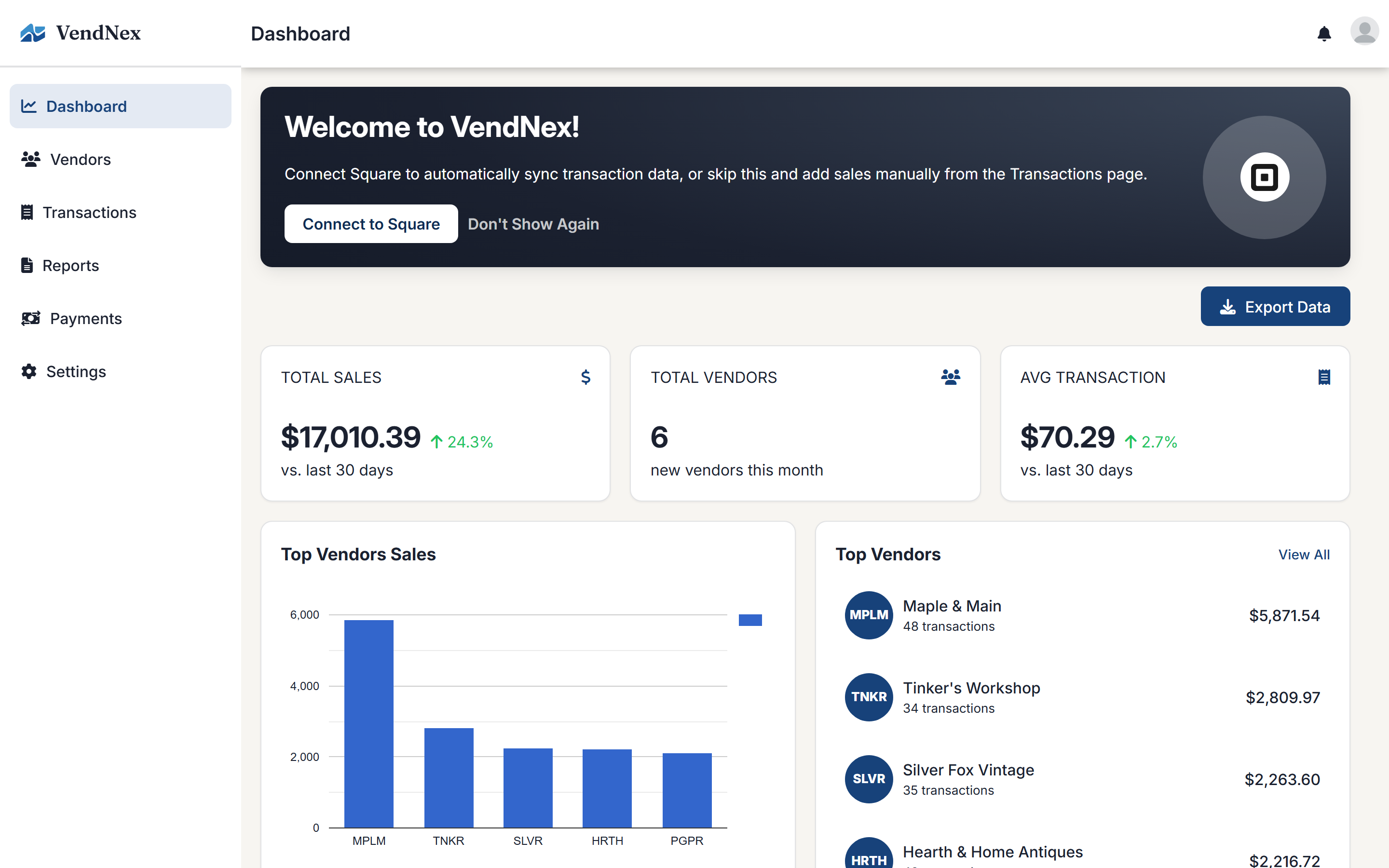 The business owner dashboard